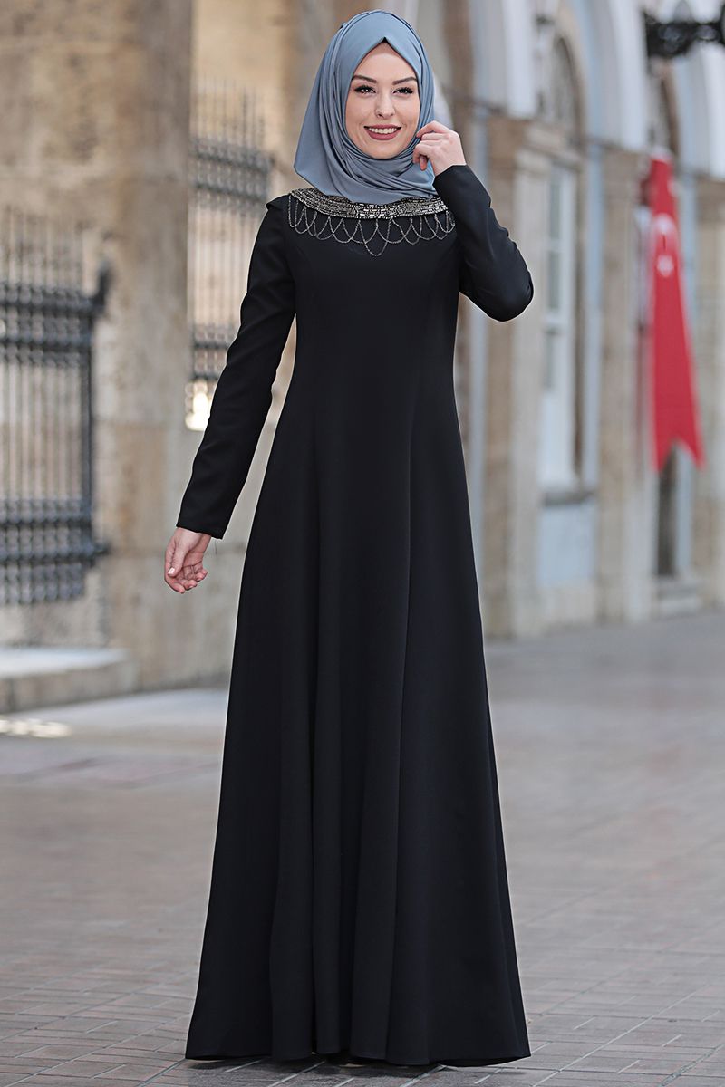 Kumsal Elbise Siyah - Rana Zenn